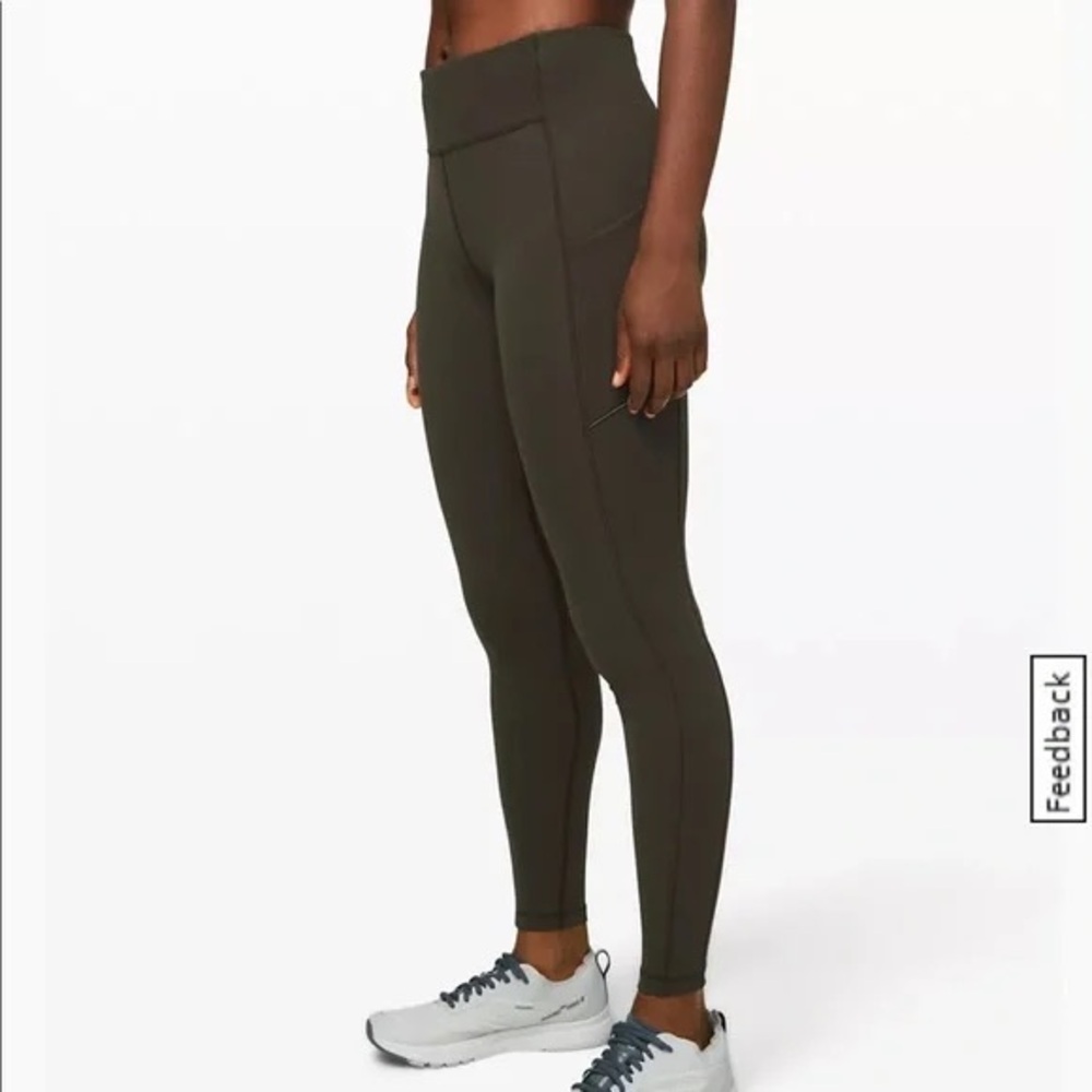 Lululemon Invigorate High-Rise Full Length Legging in Dark Olive
